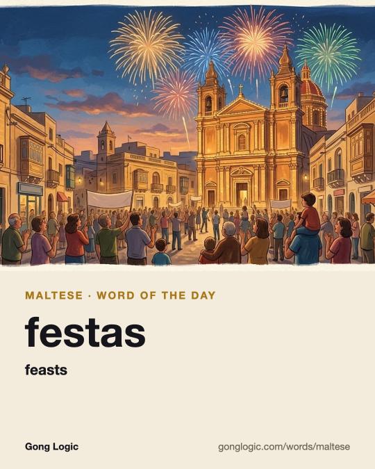 The Maltese word festas, illustrated